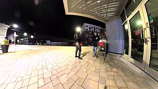 Curvy crossdresser flirt with a stranger