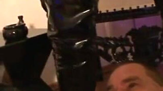 Old man dominating lesbian tits licking