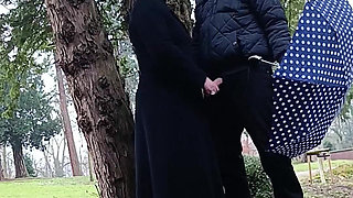 I Played with a Big Cock Outside in the Park, Gave a Blowjob, and Even Peed