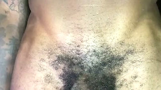 BBC in grey underwear strokes cock until he explodes on his hands