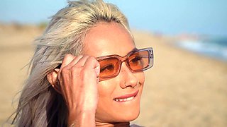 Tanned lesbians on the beach