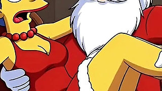 Santa Claus Fucks Married Housewife Marge Simpson on Christmas Day