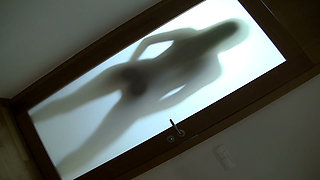 Shaved French doll eats cum after hot cock-riding session