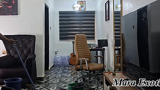 Fat Ass Ebony MILF Cleaning Naked