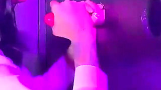 Brunette with Big Ass Gets Two Dicks in Glory Hole