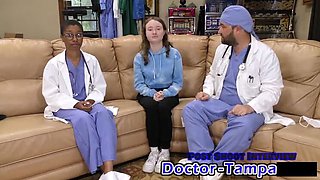 Serena Morgan Medical Exam Fetish - Nervous Petite Teen Gets Creampie in Missionary by Doctor