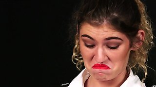 Bossy CFNM police office wanking lad