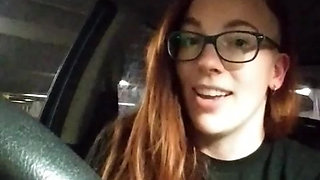 Risky Parking Garage Clit Rubbing Car Masturbation