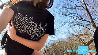 Big-Titted Babe Masturbates Outdoors in Yung Lean's Merch