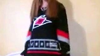 Amateur webcam girl bares all, showing off her amazing tits