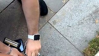 Busty amateur blonde banged in public outdoor