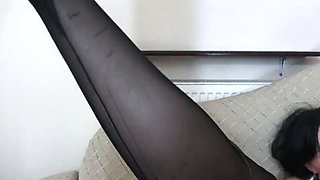 Wanilianna Super Hard Anal Masturbation with Black Seamed Stockings - Homemade MILF Show