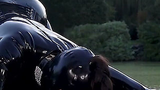 Rubber Doll Cock Teasing Rubber Bound Sub Outdoors