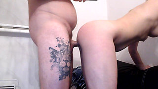 Fat Boy Fucking Girlfriend on Couch in Bedroom