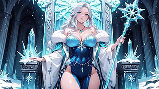 Silver-haired Ice Mage in a Crystal Hall! Casting Magic While Looking Effortlessly Cold, yet Her Lips Are Trembling
