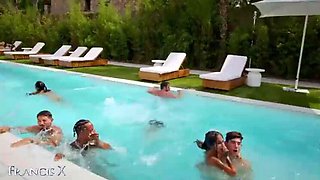 Outdoor Gangbang with 9 Guys & 2 Sluts - Anal, DP & Lingerie Fuck