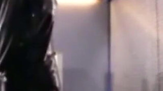 Caged and gagged Rubber Sissy get fucked