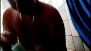 Stepmom soaping her lush mature body
