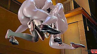 Femboy Yaoi - Ryo Sissy Boy In A Threesome Sucking And Being Fucked