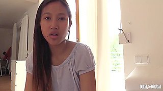 #may Thai - Petite Cute Asian Teen 18+ Plays With Toys In Front Of Her Fans