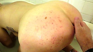 Amazing amateur blonde enjoying a doggystyle