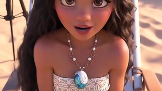 Pretty Moana is lusciously fucked in all her holes in a fresh AI animation.
