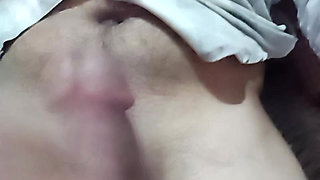 The boy took out the water from his cock.