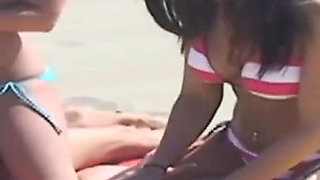 Babes from the beach in group sex playing with toys