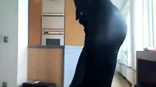 Smoking Hot Brunette Milf in Latex Catsuit and Boots