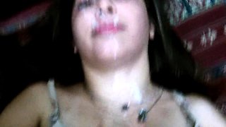 FACIAL I give him the milk on his face