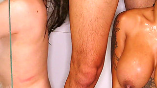 Wild Foursome in the Shower We Exchanged Our Women Yasmina Khan and Catherine Knight