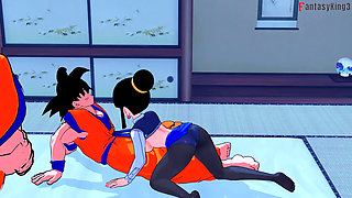 Gohan sees Goku and Chi-Chi having sex and joins in - Dragon Ball Zex Series