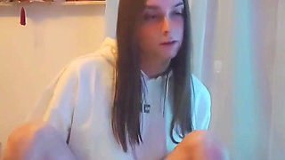 Glittergiiiirl in Her Chastity Cage Riding the Dildo Locked