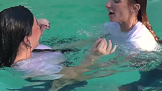 Sophia Locke & Aleska Mink - Intense Girl Girl Wet Jeans Catfight