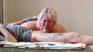 Stepmom Swallows Cock Deep and Swallows Cum