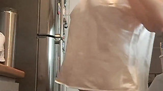 My Husband Was Recording Me Without Panties in the Kitchen