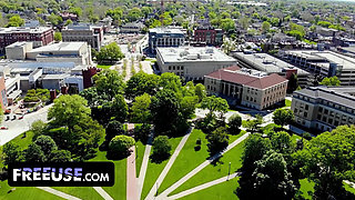 College Roommates Laya Rae and Sherrie Moon Share a Big Cock on Campus