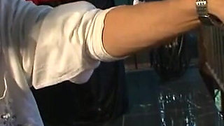 Slave sucking dick in humiliation