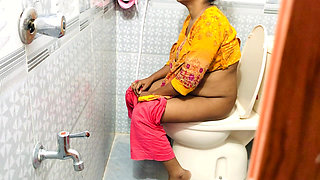Bangladeshi Stepmother Was Going to Toilet and She Didn't Close the Door,