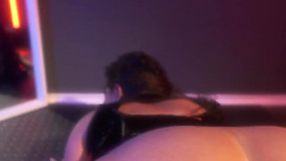 Masturbating with Fucking Machine and Watching Myself in the Mirror