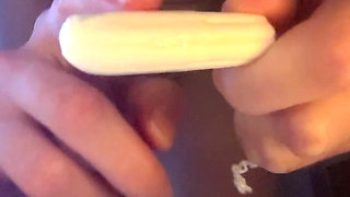 Tampon Insertion Close up - Russian Girl Stuffs Her Pussy with Dirty Talk