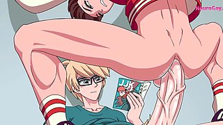 Hot Anime Jock Fucks Nerd in Library