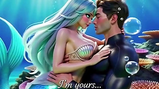 Underwater fantasy where a diver discovers a mesmerizing mermaid