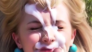 Blonde peach facial on grass redhead jeans bathroom kimono