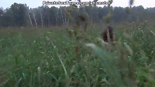My girlfriend amateur orgasm at home and in the field