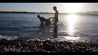 Romantic Sex at a Public Beach