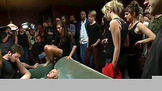 Blonde BDSM Public Throat Fuck