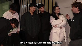 Horny Latina teen enjoys her messy gangbang session with a big facial finish