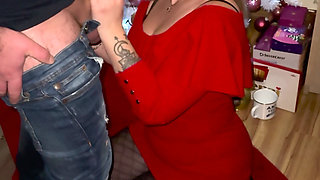 The Boss's Christmas Gift is a Deepthroat Blowjob with a huge Orgasm