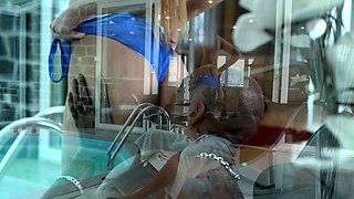 Interracial blowjob for brunette sucking big black cock